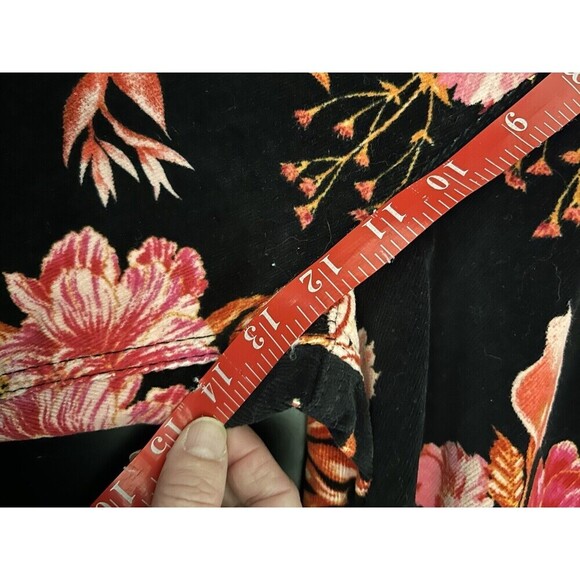 No Boundaries Size XL High Rise Floral Cord Flare Leg Jeans Whimsigoth Cottage - Picture 10 of 10